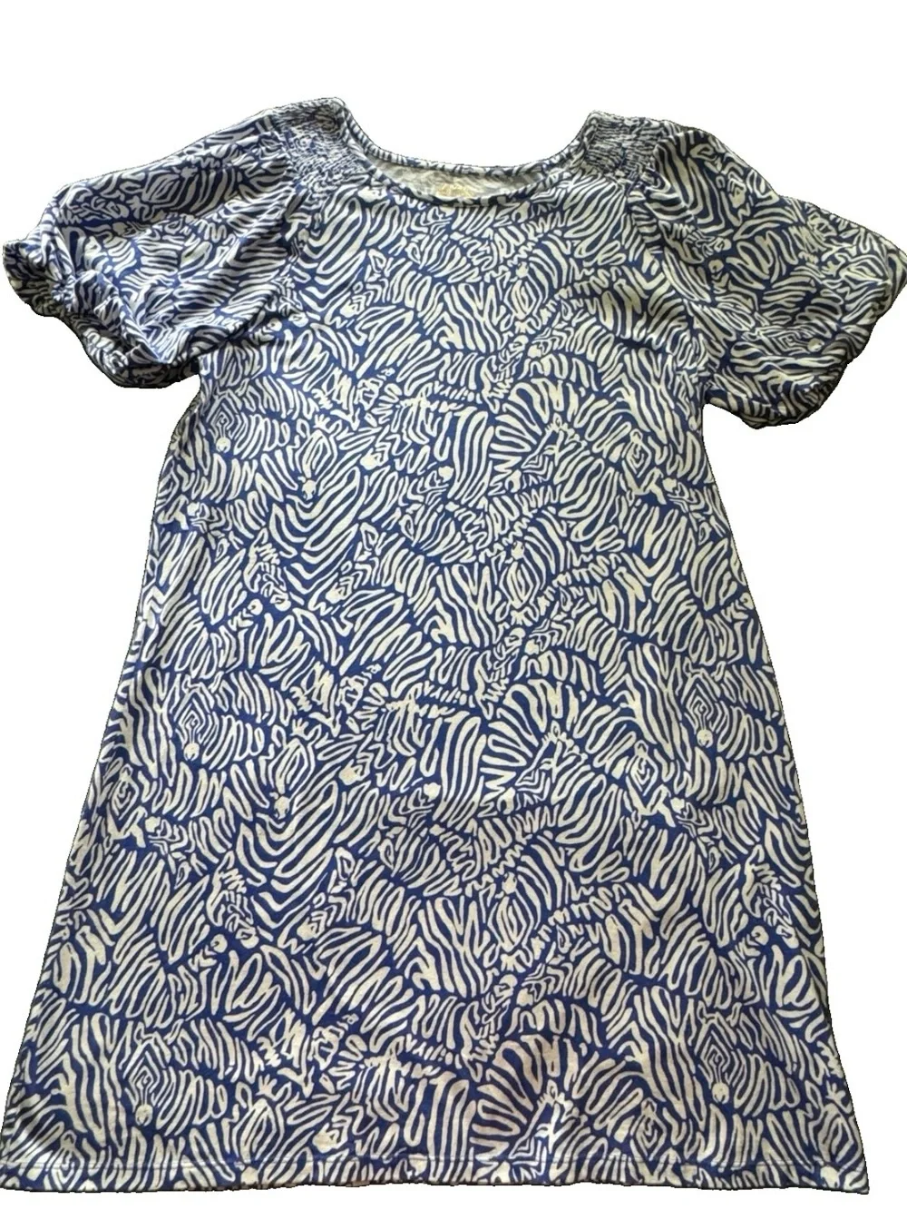 Lilly Pulitzer Blue and White Printed Shift Dress - Picture 3 of 13